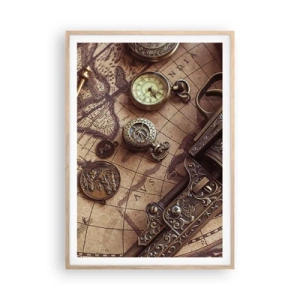 Plagát v ráme zo svetlého duba - Dobrodružstvo volá - 70x100 cm