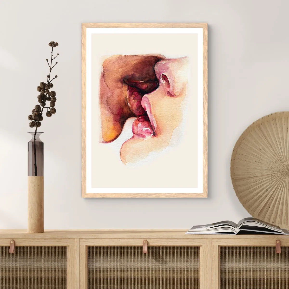 Plagát v ráme zo svetlého duba - Ako noc a deň, zem a nebo - 50x70 cm