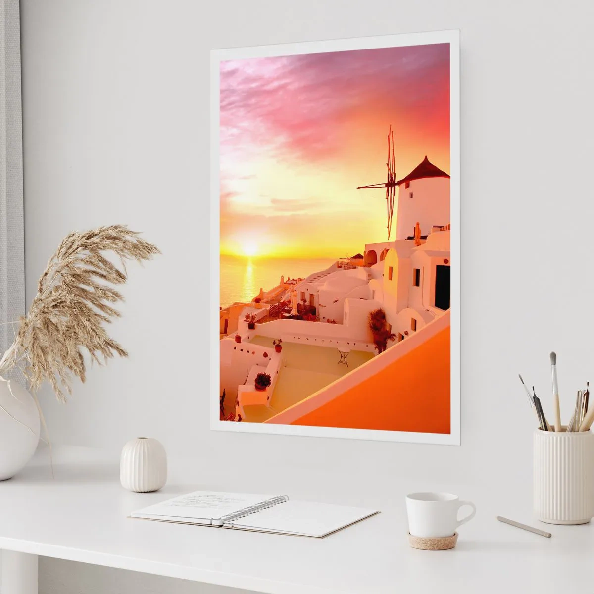 Plagát - Rozplynúť sa v bielej a zlatej - 30x40 cm