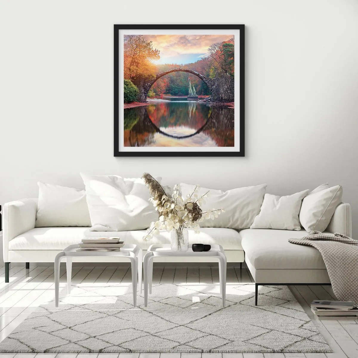 Plagát v čiernom ráme - Za zrkadlom - 60x60 cm