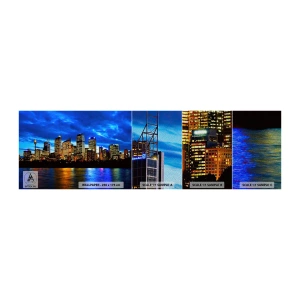 Vzorka fototapety Premium Sand - Noc svetiel a farieb - Mesto, Sydney, Architektúra - 100x30 cm