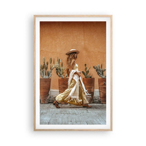Plagát v ráme zo svetlého duba - V hippie štýle - 61x91 cm