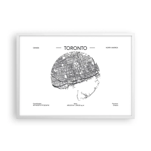 Plagát v bielom ráme - Anatómia Toronta - 70x50 cm