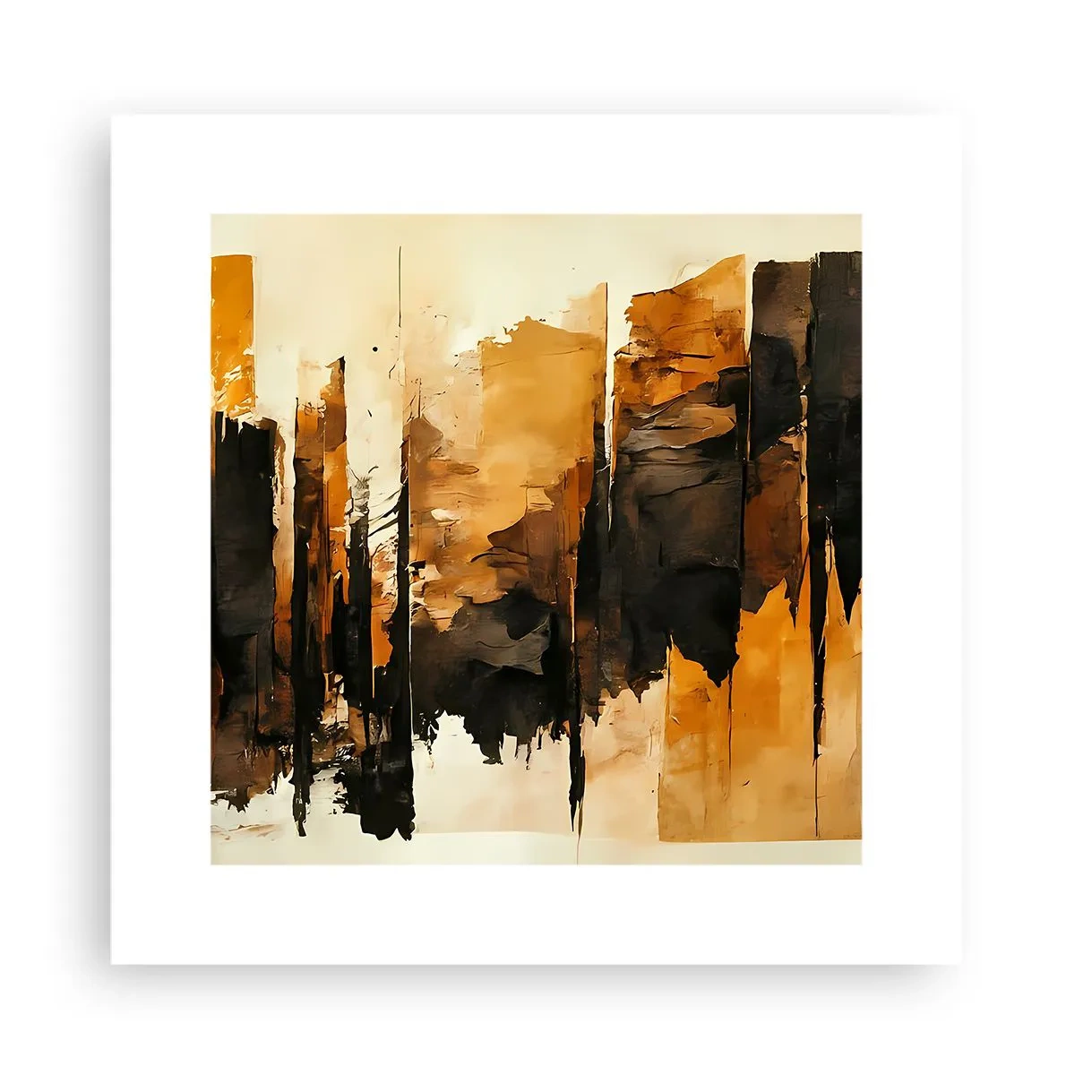 Plagát - Harmónia čiernej a zlatej - 30x30 cm