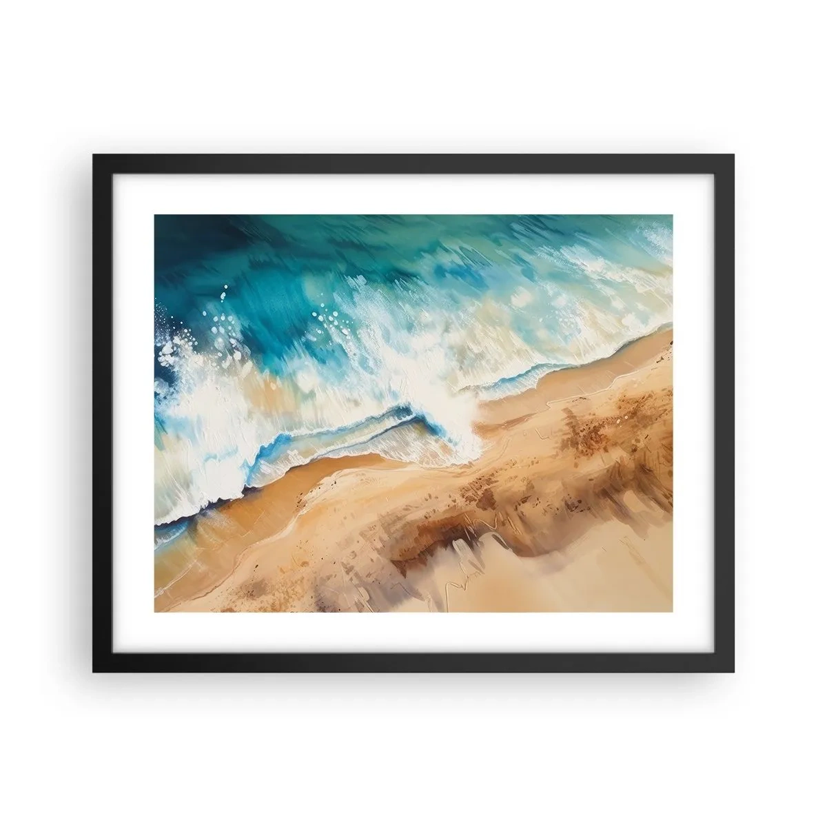 Plagát v čiernom ráme - Vlna, ktorá sa vracia - 50x40 cm