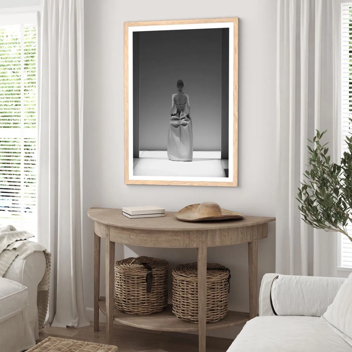 Plagát v ráme zo svetlého duba - Rafinovaná jednoduchosť - 70x100 cm