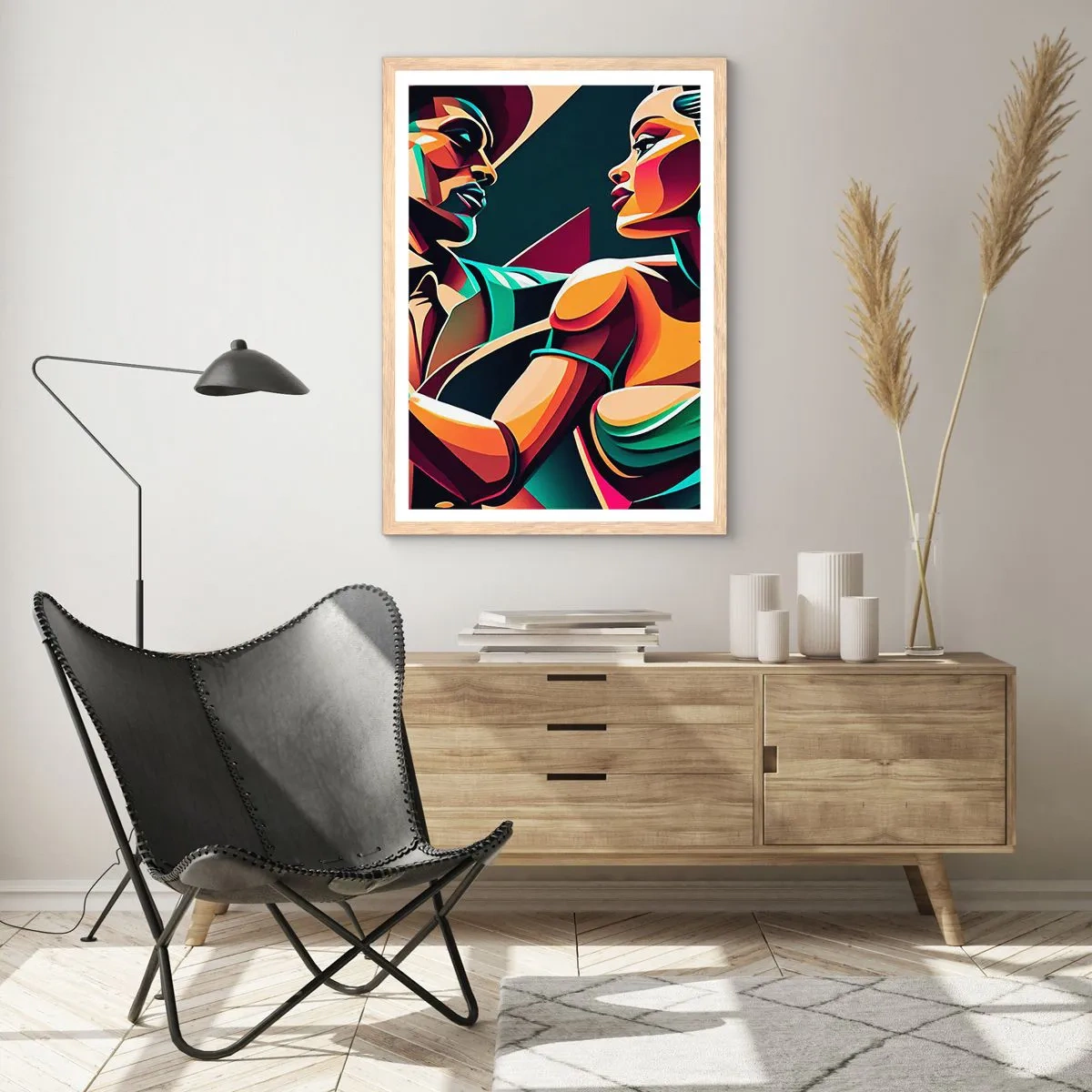 Plagát v ráme zo svetlého duba - V rytme srdca - 61x91 cm