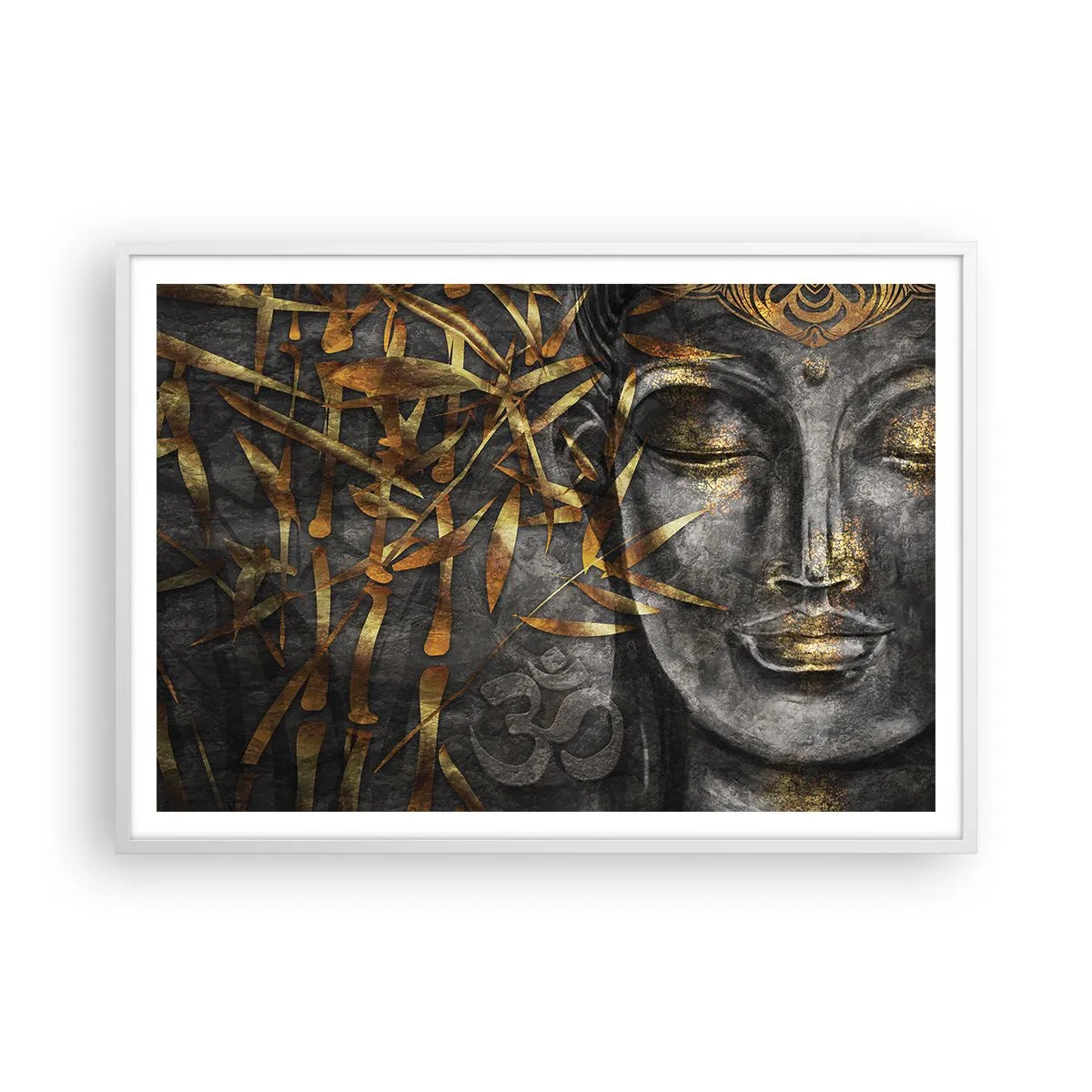 Plagát v bielom ráme - Pocíťte pokoj - 100x70 cm