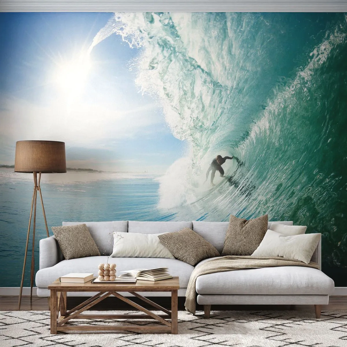 Fototapeta Premium Sand - Vždy na povrchu - Krajina, oceán, Surfer - 100x70 cm