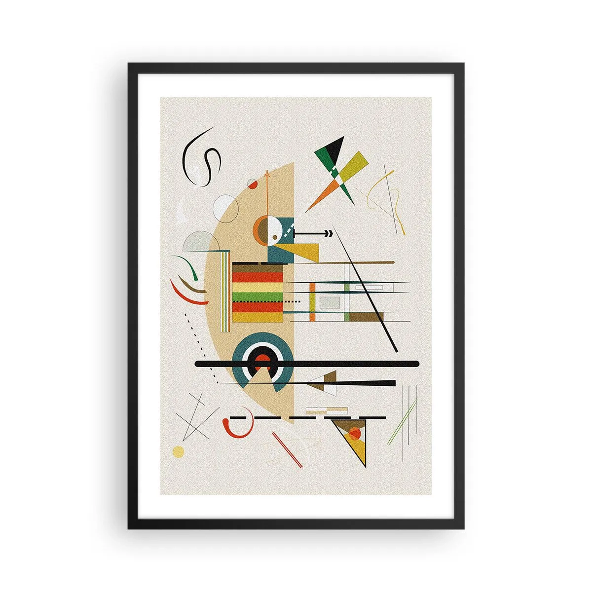 Plagát v čiernom ráme - Abstraktná geometrická kompozícia - 50x70cm - A svet sa smeje - Moderná nástenná dekorácia do obývacej izby a spálne ARTTOR