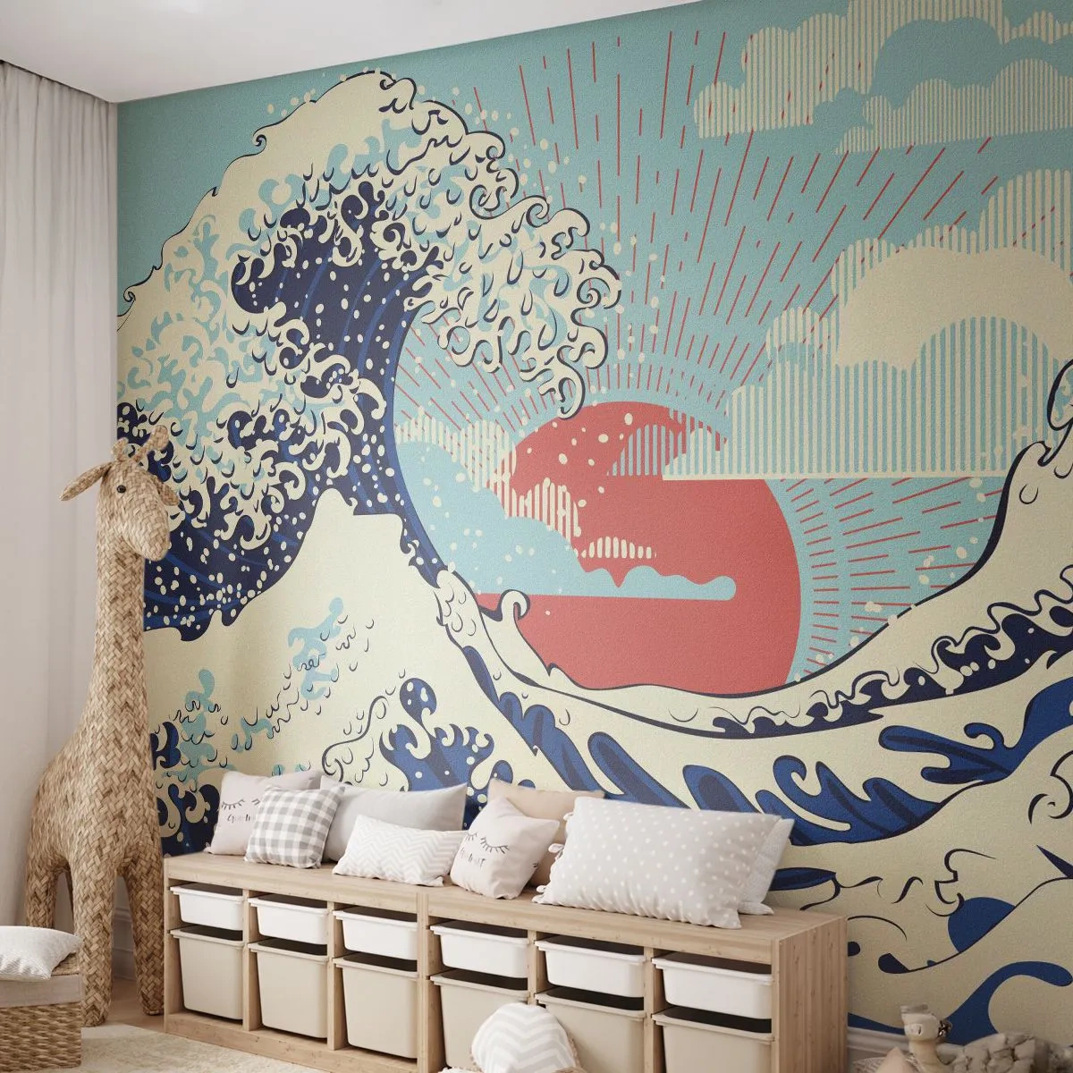 Fototapeta Standard Eco - Z japonských inšpirácií - Abstrakcia, Morská vlna, More - 400x280 cm