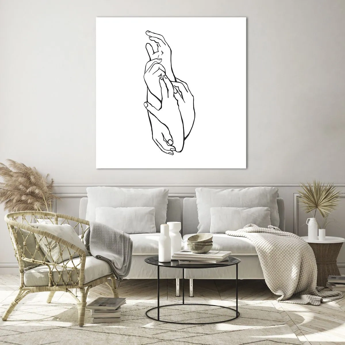 Obraz na skle - Dobrý dotyk - 30x30 cm