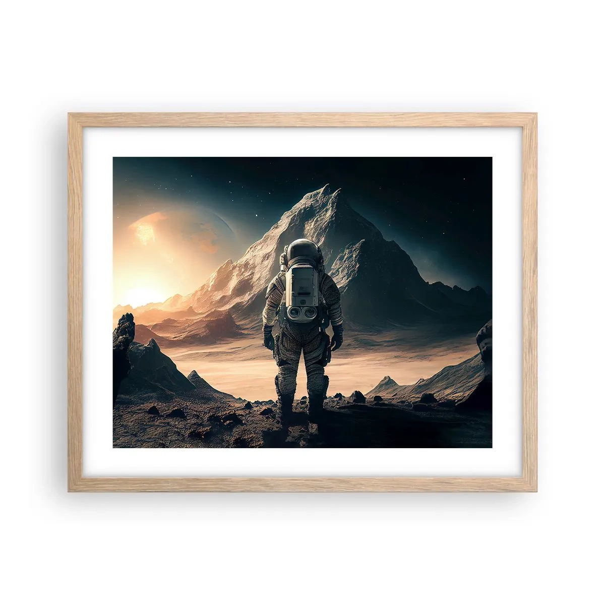 Plagát v ráme zo svetlého duba - Nová výzva - 50x40 cm