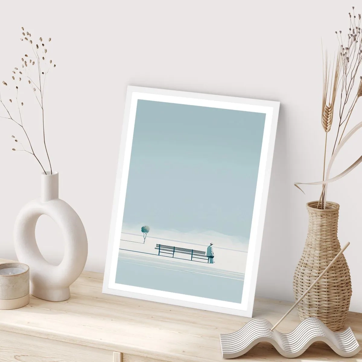 Plagát v bielom ráme - Áno, čakám. - 61x91 cm