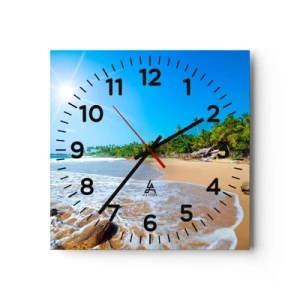 Nástenné hodiny - Exotické miesto pre teba - 30x30 cm