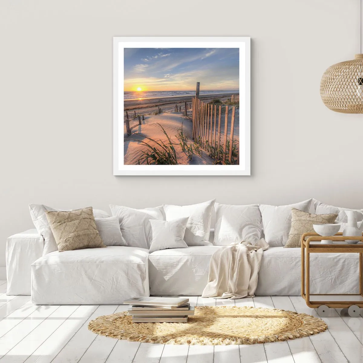 Plagát v bielom ráme - Odlesk a tieň vetra - 30x30 cm