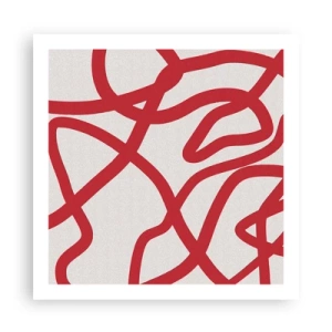 Plagát - Červené na bielom - 60x60 cm