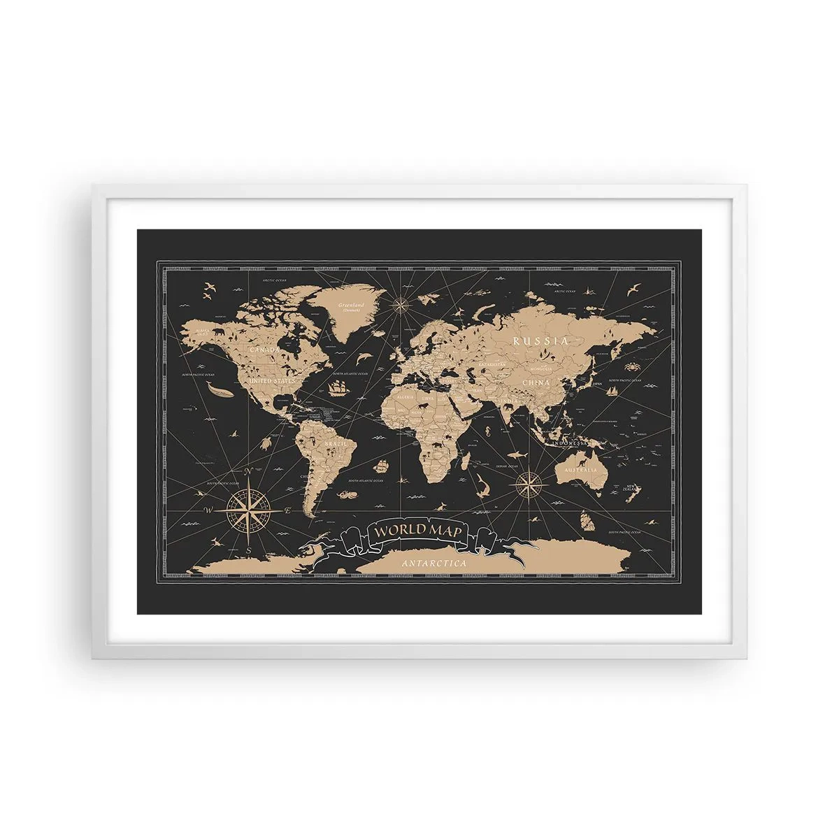 Plagát v bielom ráme - Hranice môjho sveta - 70x50 cm