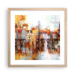 Plagát v ráme zo svetlého duba - Pod mostom je tiež krásne - 40x40 cm