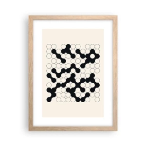 Plagát v ráme zo svetlého duba - Čínska hra – variácia - 30x40 cm