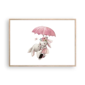 Plagát v ráme zo svetlého duba - To je láska - 100x70 cm