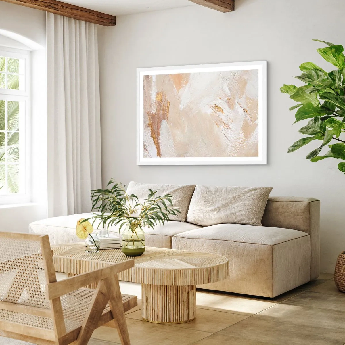 Plagát v bielom ráme - Pastelová kompozícia - 70x50 cm