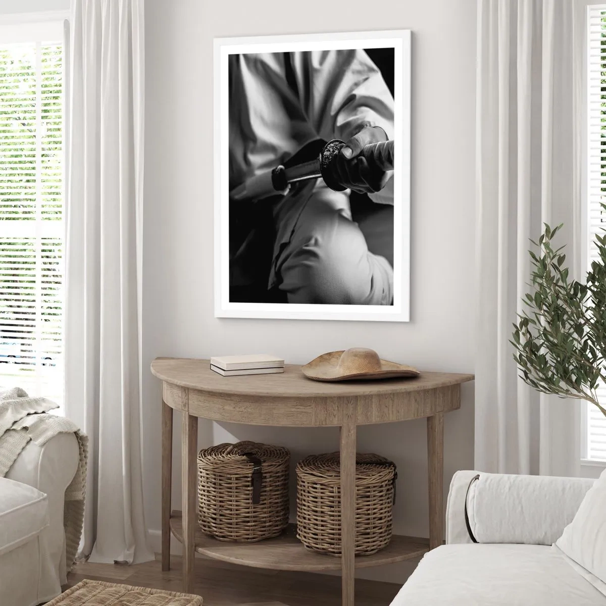 Plagát v bielom ráme - Duša bojovníka - 70x100 cm