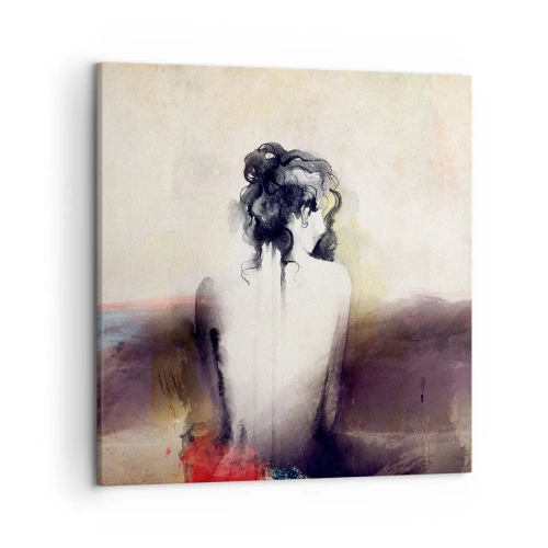 Obraz na plátne - Jemné línie, oválne tvary - 50x50 cm