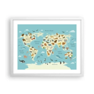 Plagát v bielom ráme - Dobrí susedia - 50x40 cm