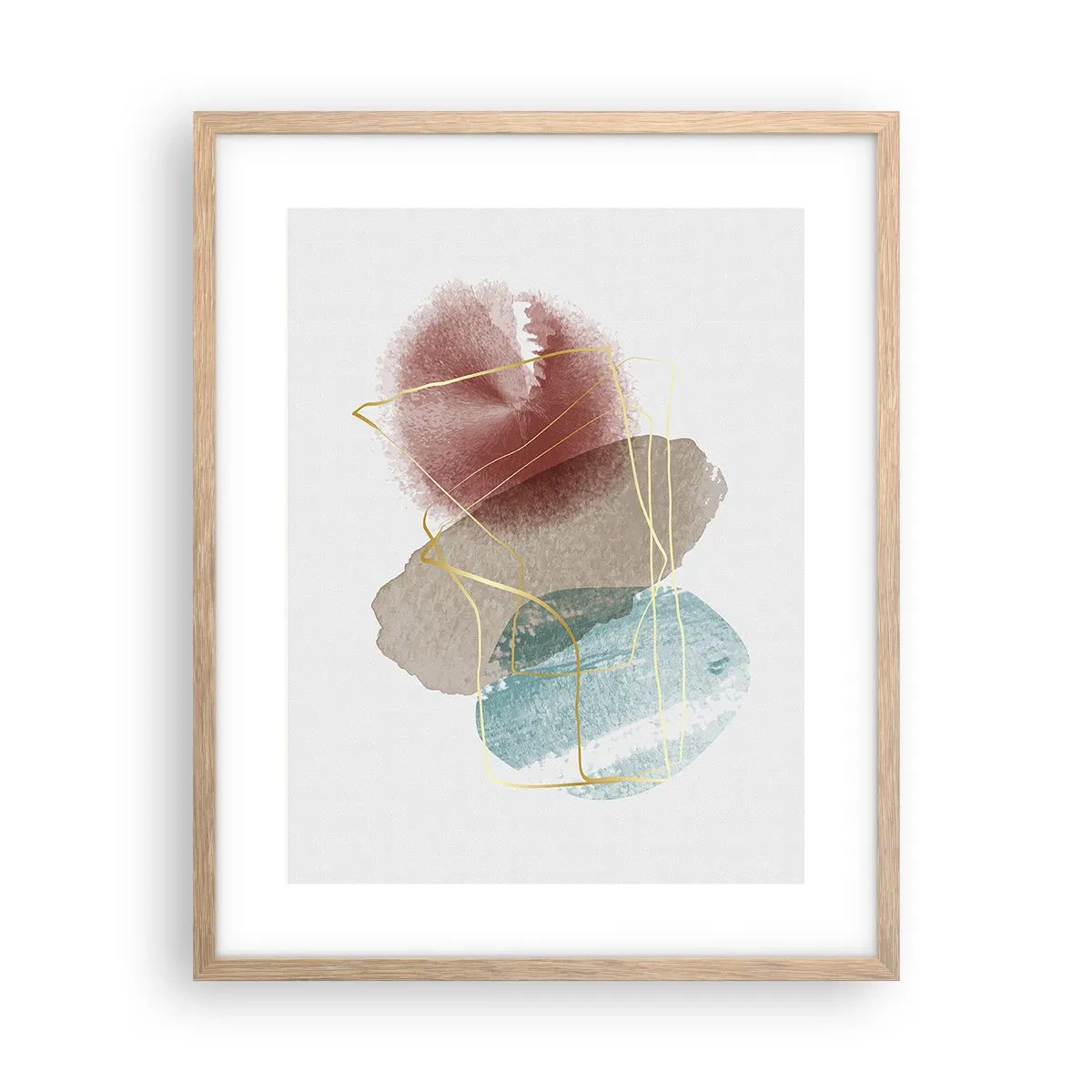 Plagát v ráme zo svetlého duba - Korálky priestoru - 40x50 cm