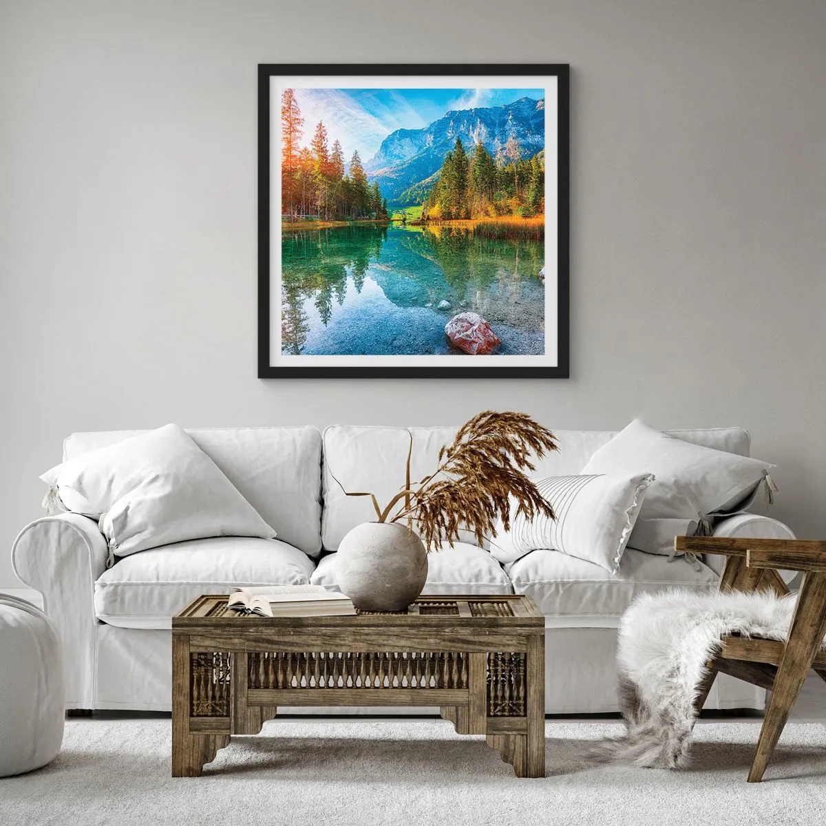 Plagát v čiernom ráme - Nežnosť jesene - 40x40 cm
