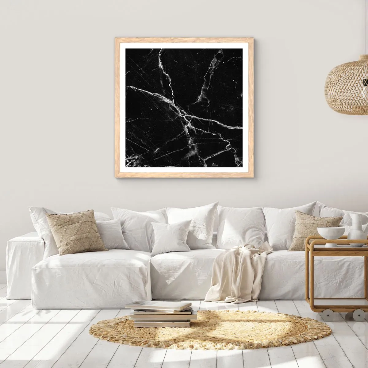 Plagát v ráme zo svetlého duba - Tajomný život kameňa - 40x40 cm