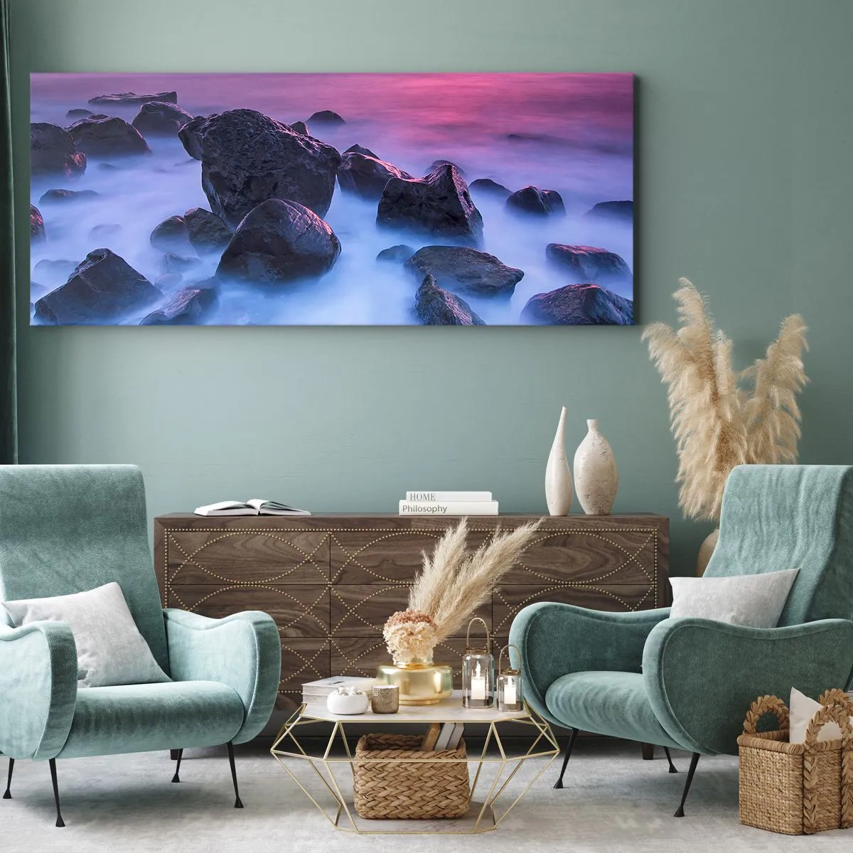 Obraz na plátne - Narodeniny v lesku a v hmle - 100x40 cm