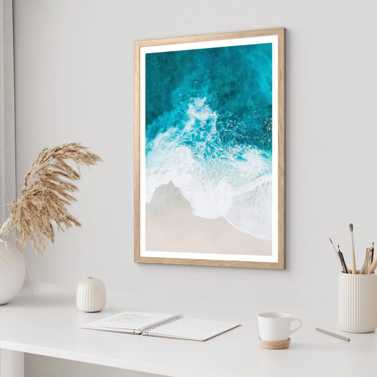 Plagát v ráme zo svetlého duba - Prirodzené pohladenie - 70x100 cm