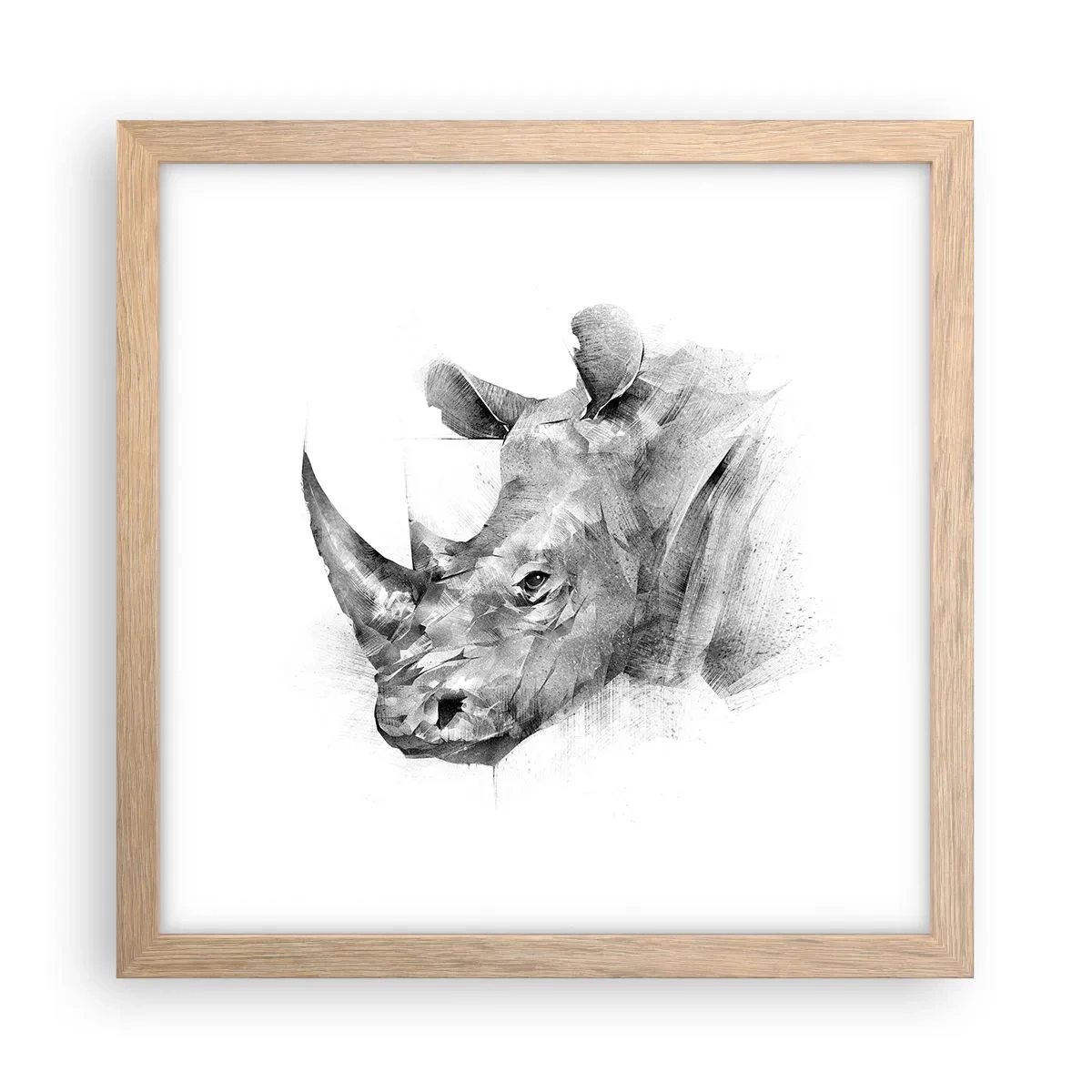 Plagát v ráme zo svetlého duba - Africký portrét - 30x30 cm