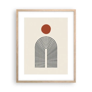 Plagát v ráme zo svetlého duba - Magnetizmus tvarov a farieb - 40x50 cm