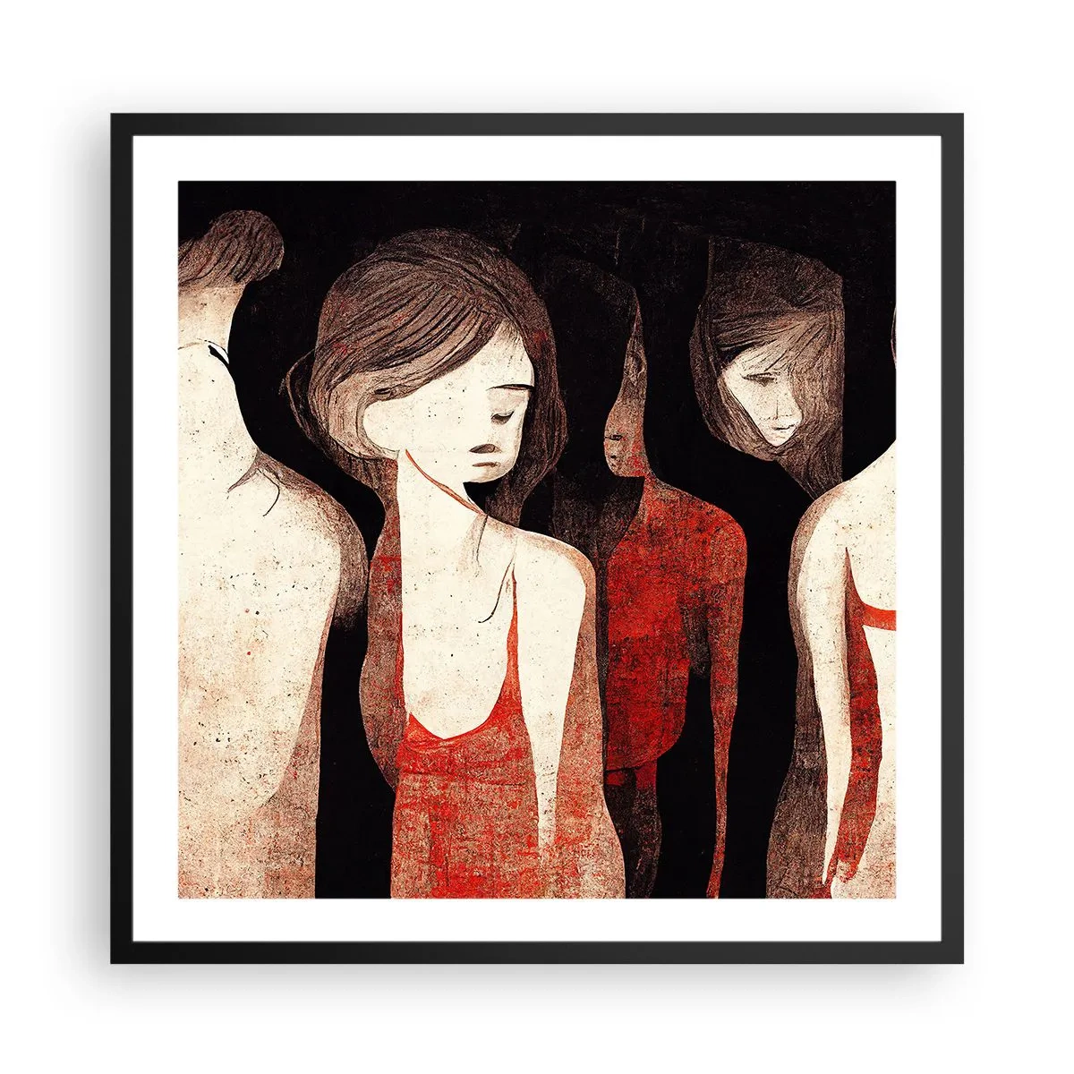 Plagát v čiernom ráme - Madony z temnoty - 60x60 cm