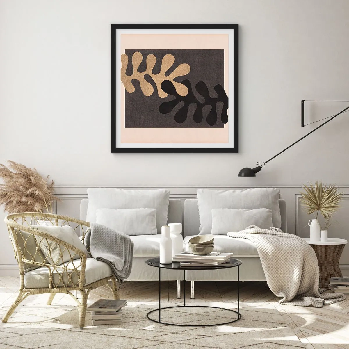 Plagát v čiernom ráme - Neprítomnosť a doplnenie - 60x60 cm