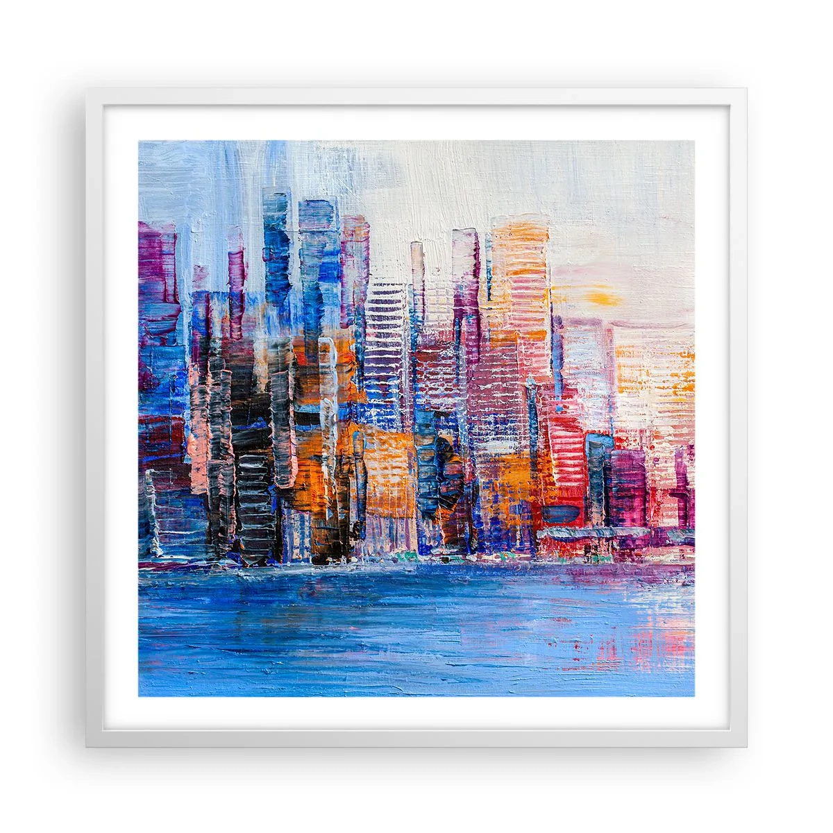 Plagát v bielom ráme - Radostná metropola - 60x60 cm
