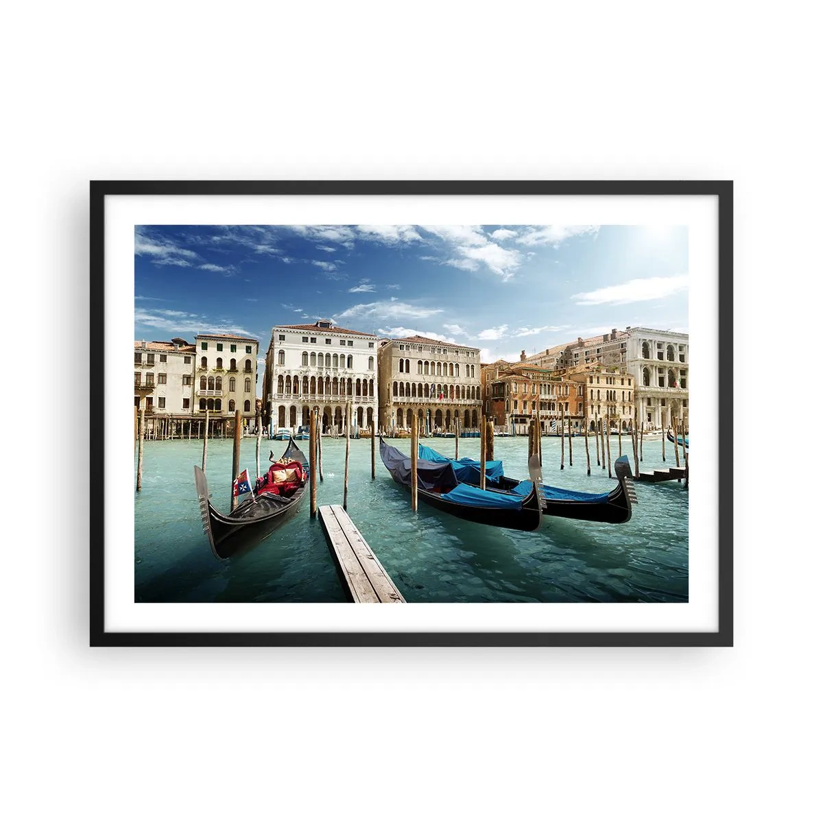 Plagát v čiernom ráme - Paláce v modrej - 70x50 cm