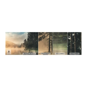 Vzorka samolepiacej fototapety Deluxe Sticker - Zrodenie dňa - Krajina, Jazero, les - 100x30 cm
