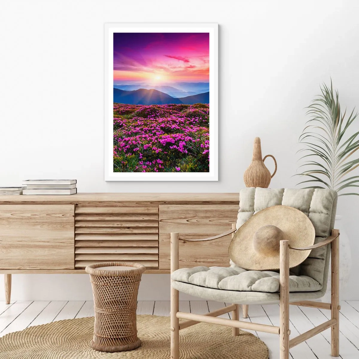 Plagát v bielom ráme - Zavoňali svieže púčiky byliniek z obilných polí - 50x70 cm