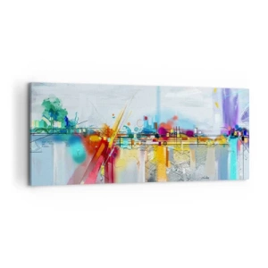 Obraz na plátne - Most radosti nad riekou života - 120x50 cm
