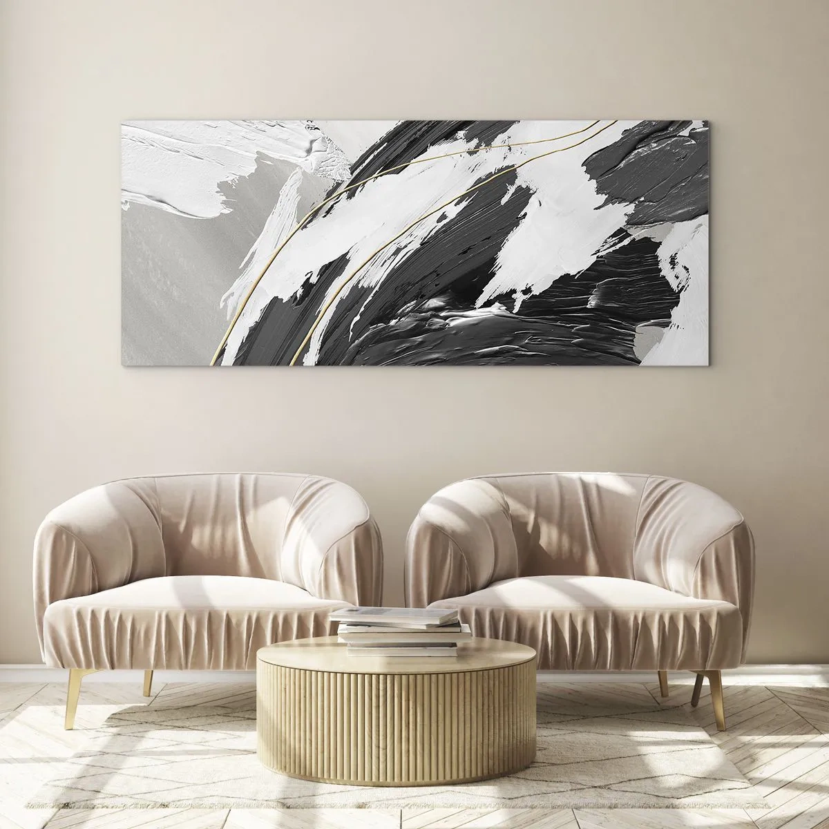 Obraz na skle - Veľkorysá abstrakcia - 140x50 cm