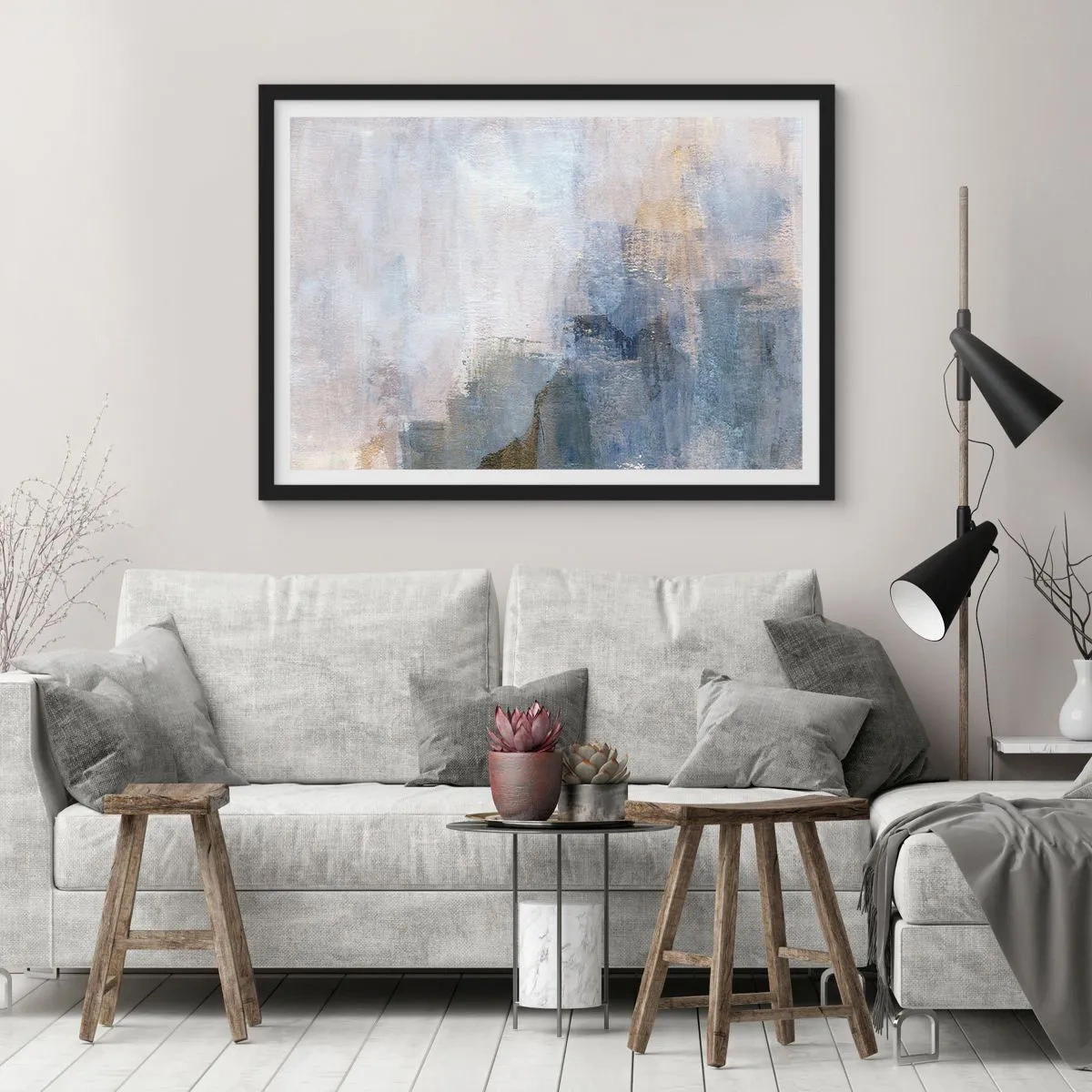 Plagát v čiernom ráme - Tóny a akordy farieb - 100x70 cm