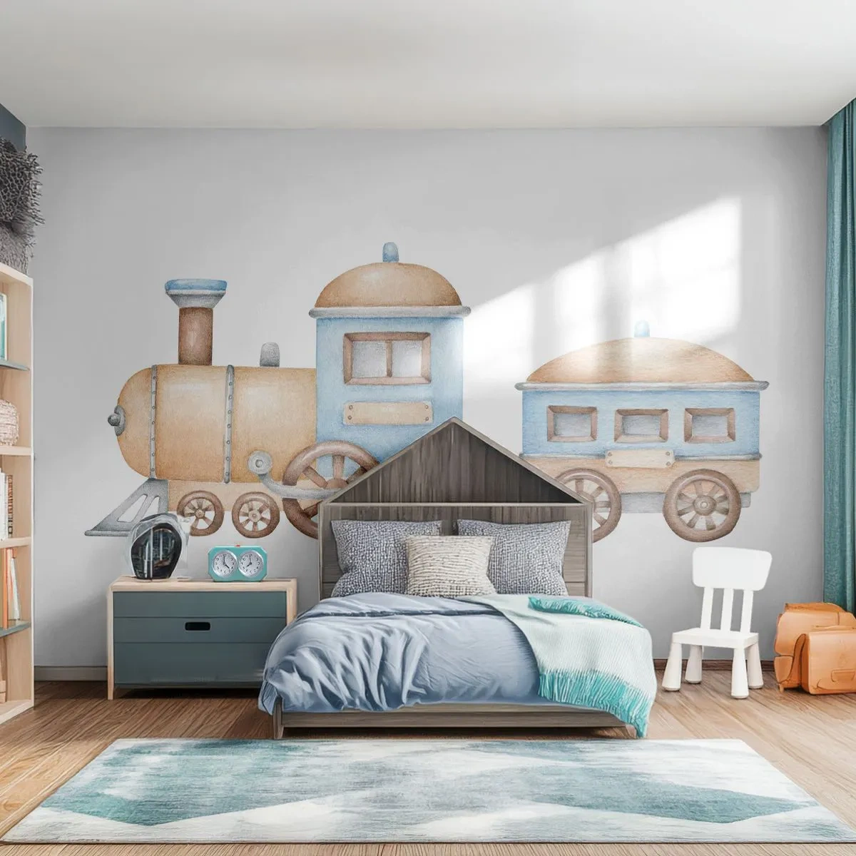 Fototapeta Standard Eco - Na dráhe stojí… - Detský, Vlak, Retro - 300x210 cm