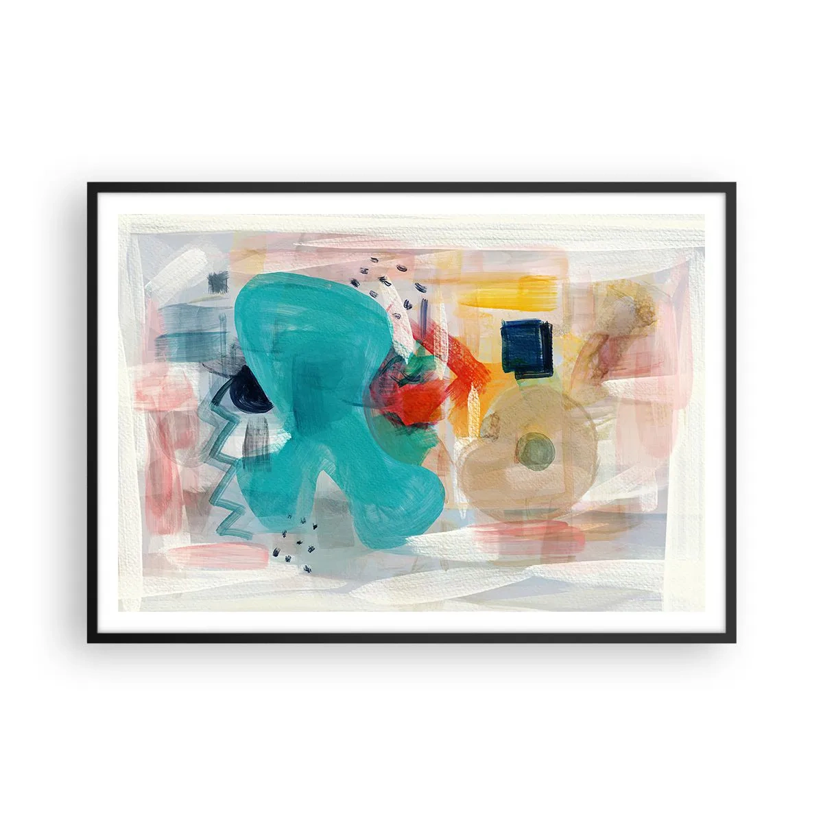 Plagát v čiernom ráme - Farebná hra - 100x70 cm