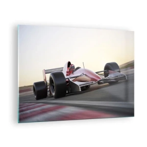 Obraz na skle - Formula 1 na pretekárskej trati - 70x50cm - Vždy víťaz - Moderná nástenná dekorácia do obývacej izby a spálne ARTTOR