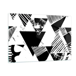 Obraz na skle - Dážď trojuholníkov - 120x80 cm