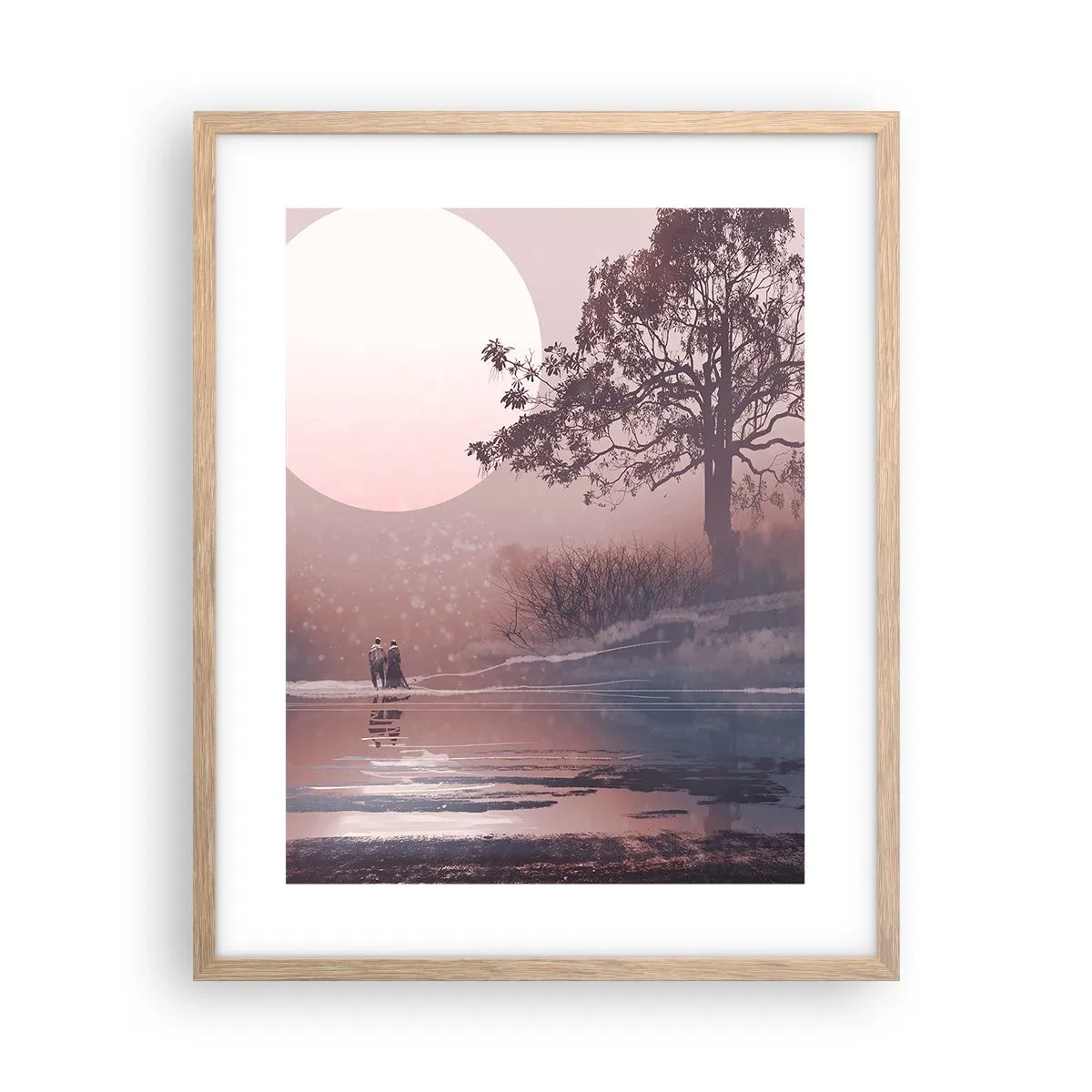 Plagát v ráme zo svetlého duba - Nočné zázraky - 40x50 cm